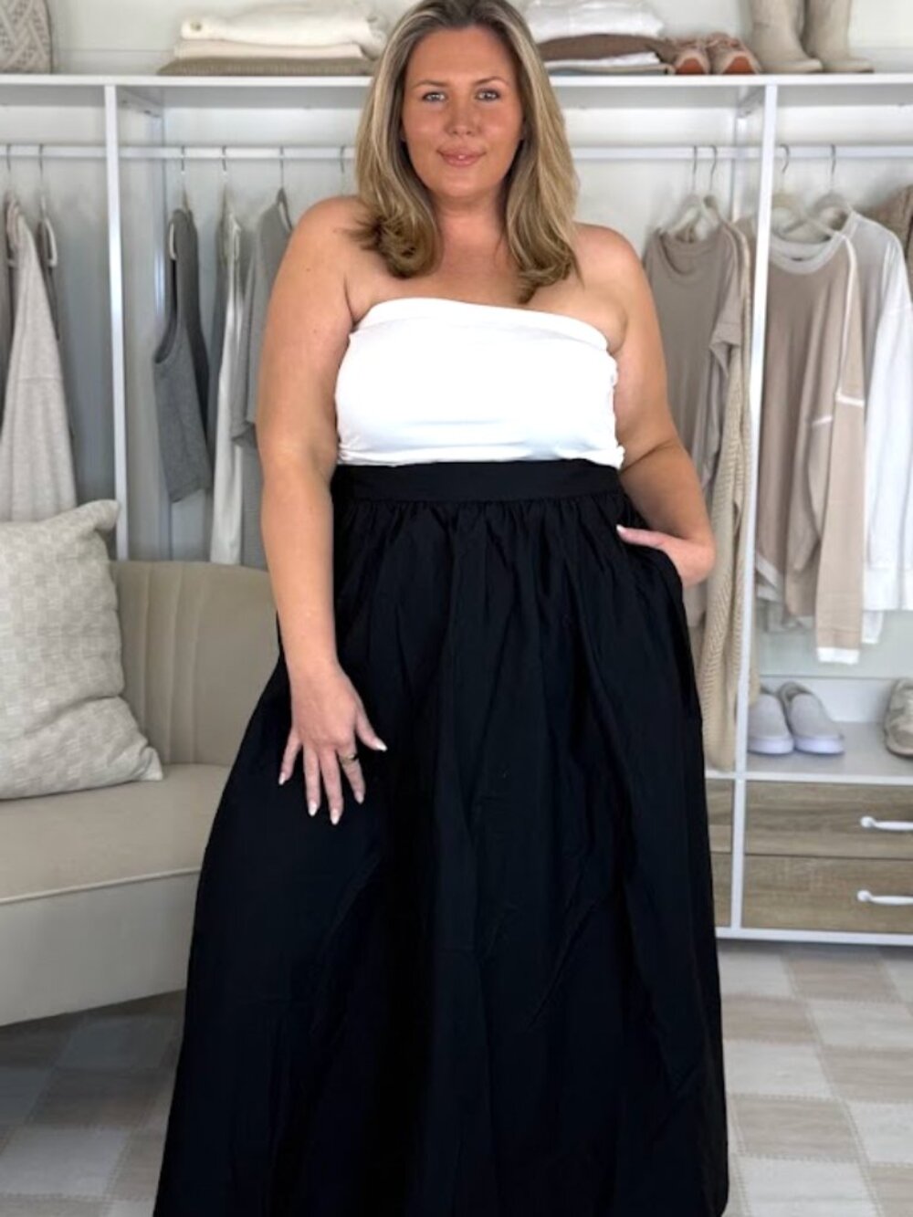 Cotton Blend Ava and Viv Maxi Skirt